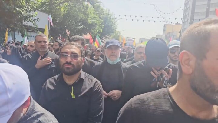 حضور دکتر قالیباف رئیس مجلس در مراسم باشکوه تشییع شهدای اقتدار ایران