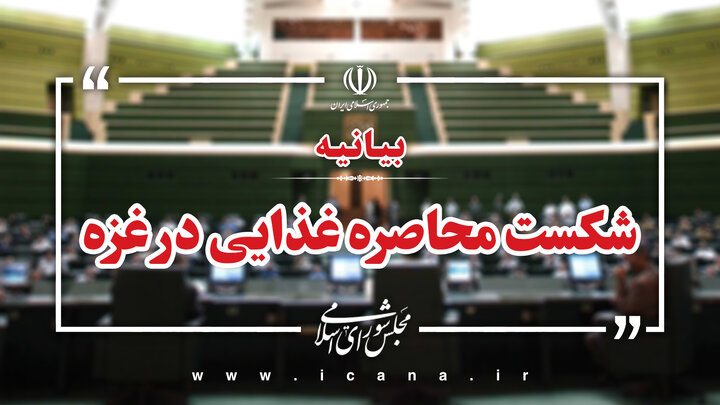 بیانیه نمایندگان در خصوص ضرورت شکست محاصره غذایی در غزه