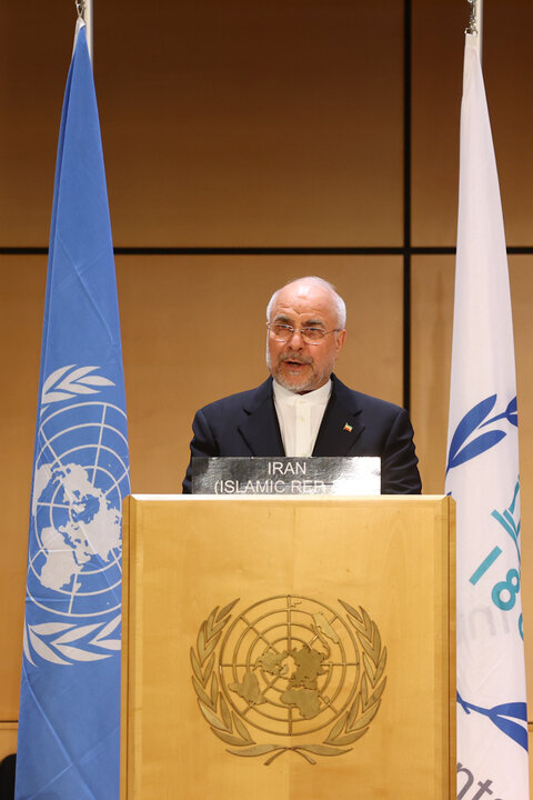 سخنرانی دکتر قالیباف در ششمین کنفرانس رؤسای مجالس جهان در ژنو