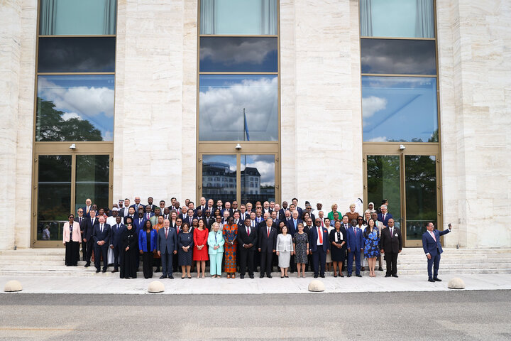 عکس یادگاری رؤسای مجالس جهان در حاشیه ششمین کنفرانس رؤسای مجالس جهان