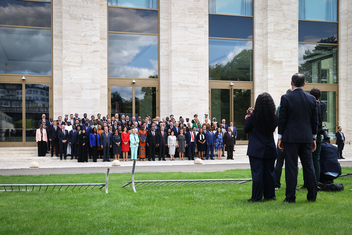 عکس یادگاری رؤسای مجالس جهان در حاشیه ششمین کنفرانس رؤسای مجالس جهان
