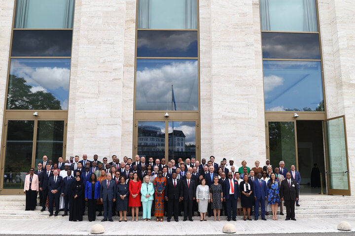 عکس یادگاری رؤسای مجالس جهان در حاشیه ششمین کنفرانس رؤسای مجالس جهان