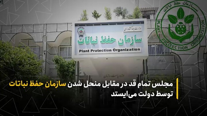 مجلس تمام قد در مقابل منحل شدن سازمان حفظ نباتات توسط دولت می‌ایستد