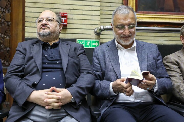 مراسم ختم مادر حداد عادل - علیرضا زاکانی، محمد شریعتمداری