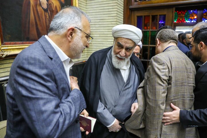 مراسم ختم مادر حداد عادل - حجت‌الاسلام محمد محمدی گلپایگانی، رئیس دفتر رهبر انقلاب