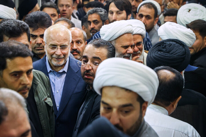 حضور دکتر قالیباف در مراسم ترحیم همسر مرجع عالیقدر آیت‌الله العظمی سیستانی