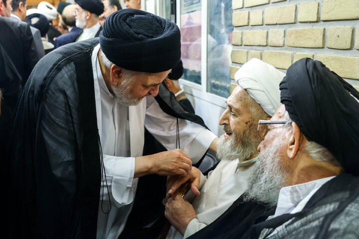 حضور دکتر قالیباف در مراسم ترحیم همسر مرجع عالیقدر آیت‌الله العظمی سیستانی