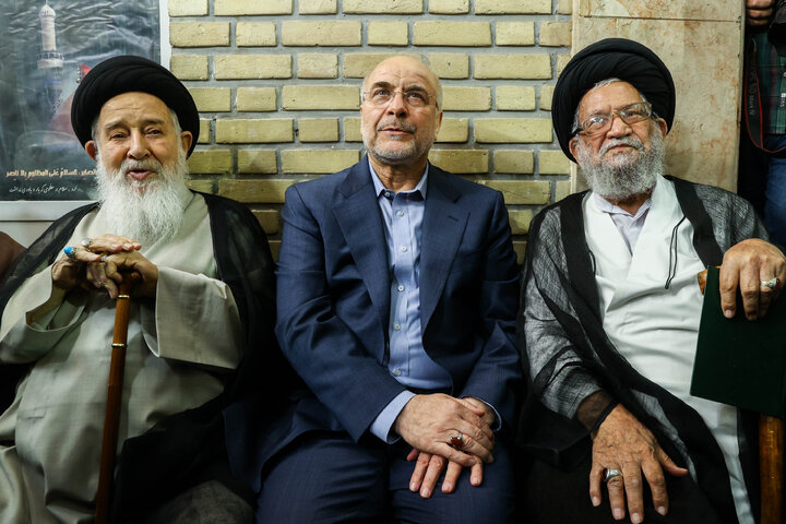 حضور دکتر قالیباف در مراسم ترحیم همسر مرجع عالیقدر آیت‌الله العظمی سیستانی