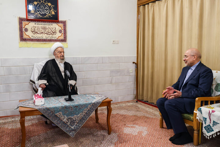 دیدار دکتر قالیباف و آیت‌الله مکارم شیرازی