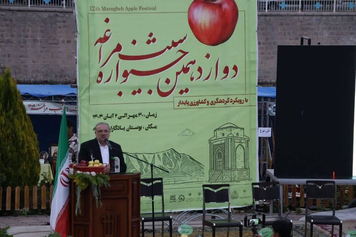 حضور سید فرید موسوی در جشنواره سیب مراغه/ سیب مراغه نیازمند نگاه حمایتی دولت است