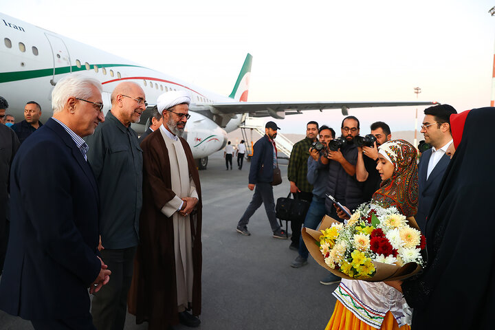 ورود دکتر محمدباقر قالیباف به فرودگاه بجنورد
