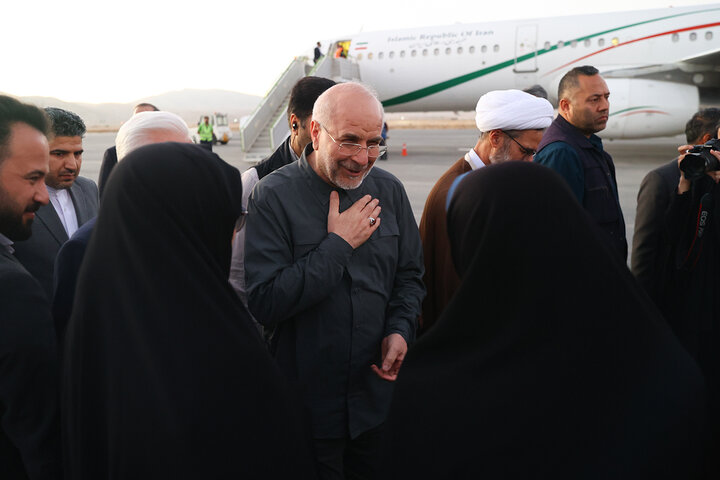 ورود دکتر محمدباقر قالیباف به فرودگاه بجنورد