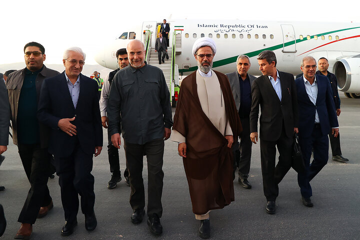 ورود دکتر محمدباقر قالیباف به فرودگاه بجنورد