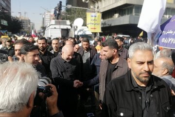 حضور دکتر قالیباف در راهپیمایی یوم الله ۱۳ آبان