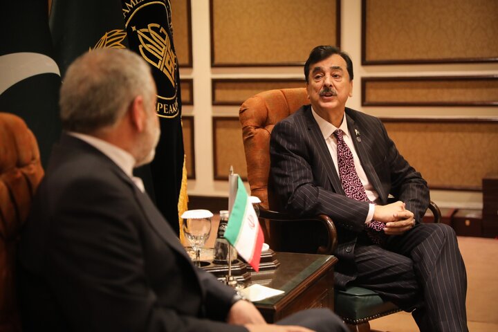 دیدار علی نیکزاد نایب‌رئیس مجلس با یوسف رضا گیلانی رئیس مجلس سنای پاکستان