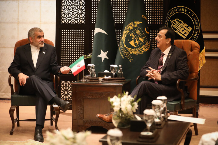 دیدار علی نیکزاد نایب‌رئیس مجلس با یوسف رضا گیلانی رئیس مجلس سنای پاکستان