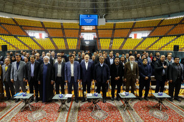 مراسم افتتاحیه سالن ورزشی ۶۵۰۰ نفری شهید رئیسی با حضور دکتر قالیباف - مشهد مقدس