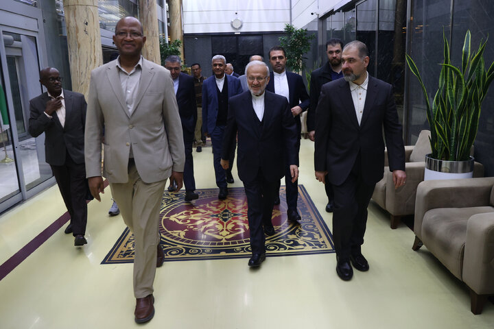 استقبال متکی از رئیس مجلس اتیوپی در بدو ورود به تهران