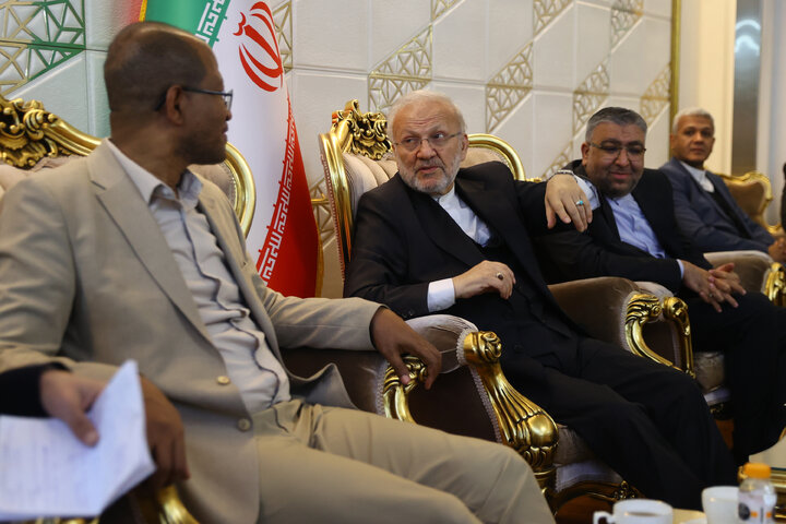 استقبال متکی از رئیس مجلس اتیوپی در بدو ورود به تهران