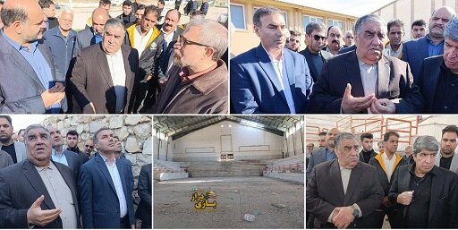 بازدید مشاور وزیر ورزش بهمراه نماینده مردم از اماکن ورزشی و بررسی میدانی پروژه‌های نیمه‌تمام ورزشی سرپل ذهاب