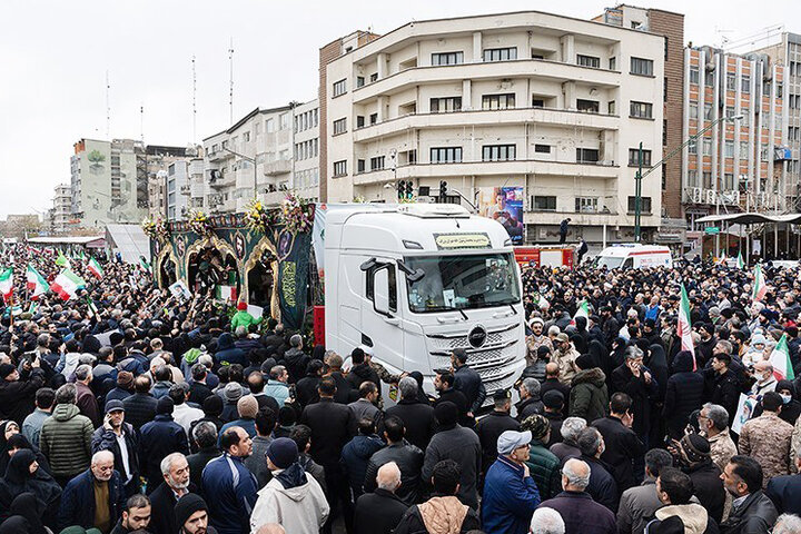 مراسم تشییع پیکرهای مطهر شهدای اغتشاشات تروریستی آمریکایی صهیونیستی