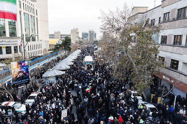 مراسم تشییع پیکرهای مطهر شهدای اغتشاشات تروریستی آمریکایی صهیونیستی