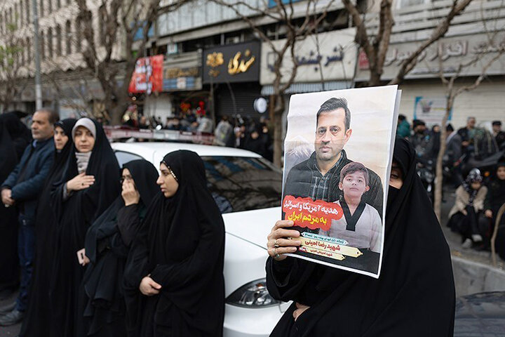 مراسم تشییع پیکرهای مطهر شهدای اغتشاشات تروریستی آمریکایی صهیونیستی