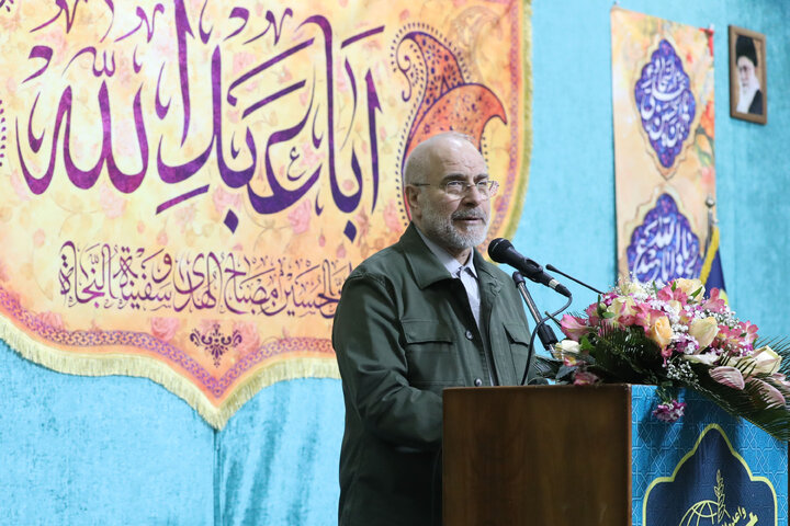 حضور رئیس مجلس شورای اسلامی در جمع پاسداران یگان حفاظت مجلس