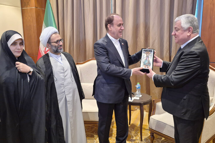 دیدار حمیدرضا حاجی بابایی نایب‌رئیس مجلس و شیرمحمد شاهیان نایب رئیس مجلس تاجیکستان