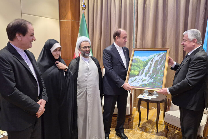 دیدار حمیدرضا حاجی بابایی نایب‌رئیس مجلس و شیرمحمد شاهیان نایب رئیس مجلس تاجیکستان