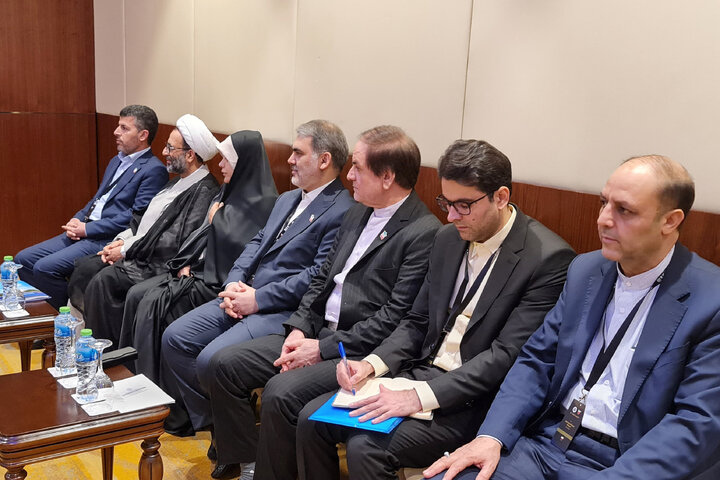 دیدار حمیدرضا حاجی بابایی نایب رئیس مجلس و پیتر تولستوی نایب‌رئیس دومای دولتی روسیه در منامه بحرین