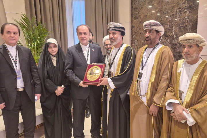 دیدار حمیدرضا حاجی بابایی نایب رئیس مجلس و خالد بن هلال المعوالی رئیس مجلس شورای عمان در منامه بحرین