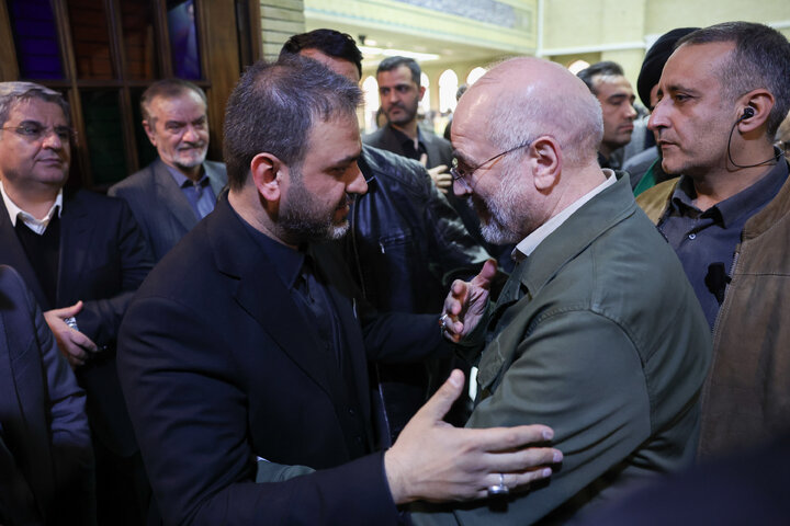 حضور دکتر قالیباف در مراسم ختم پدر رضا جباری نماینده مردم مسجد سلیمان