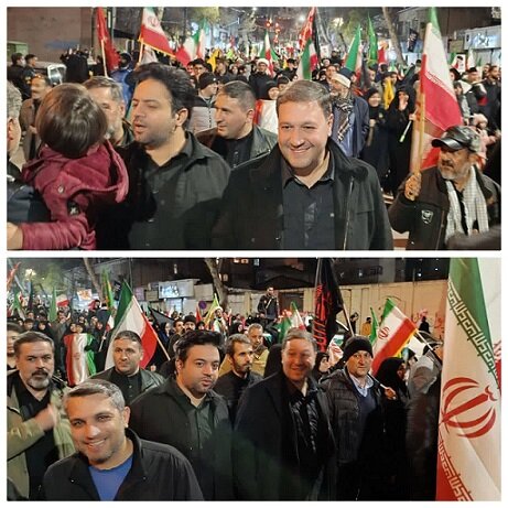 حضور محمد رشیدی در جمع راهپیمایان بیعت با رهبری/ دیدار با خانواده شهدای جنگ رمضان
