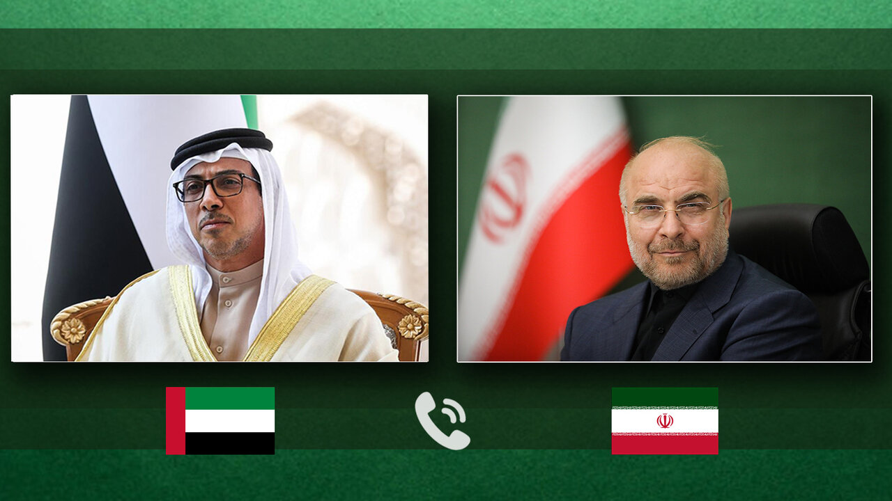 مکالمه تلفنی شیخ منصور بین زاید آل نهیان با دکتر محمد باقر قالیباف درباره تحولات منطقه