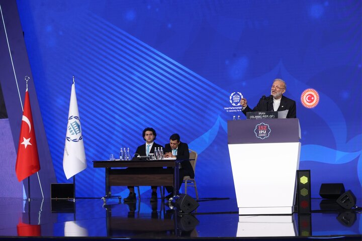 سخنرانی متکی رئیس هیأت پارلمانی ایران در مجمع عمومی IPU