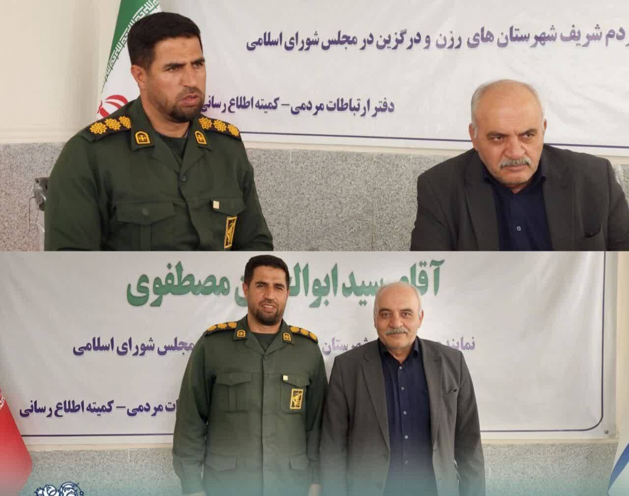 نماینده رزن  بر حمایت از کارگران و استفاده از نیروهای بومی تأکید کرد/ عزت و امنیت کشور مرهون تلاش نیروهای مسلح به‌ویژه سپاه پاسداران است