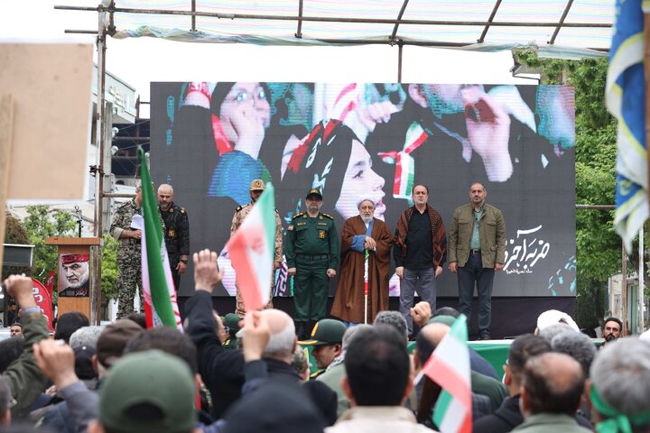 حضور حاجی بابایی در اجتماع مردمی جان‌فدایان رضوی