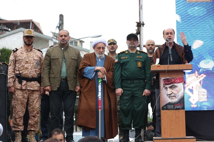 حضور حاجی بابایی در اجتماع مردمی جان‌فدایان رضوی