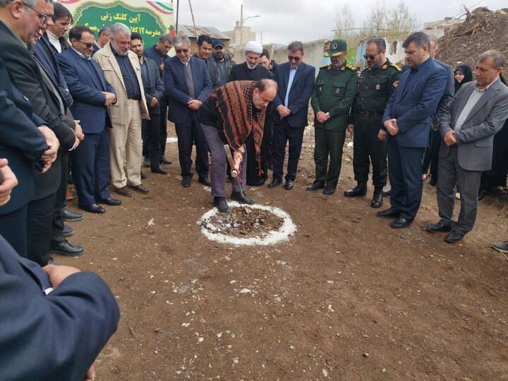 آغاز عملیات اجرایی مدرسه ۱۲ کلاسه نهضت ملی مسکن خلخال با حضور نائب رئیس مجلس