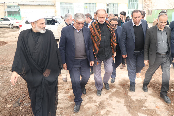 حضور حاجی‌بابایی در مراسم کلنگ‌زنی ساخت مدرسه ۱۲ کلاسه مولوی شهرستان خلخال