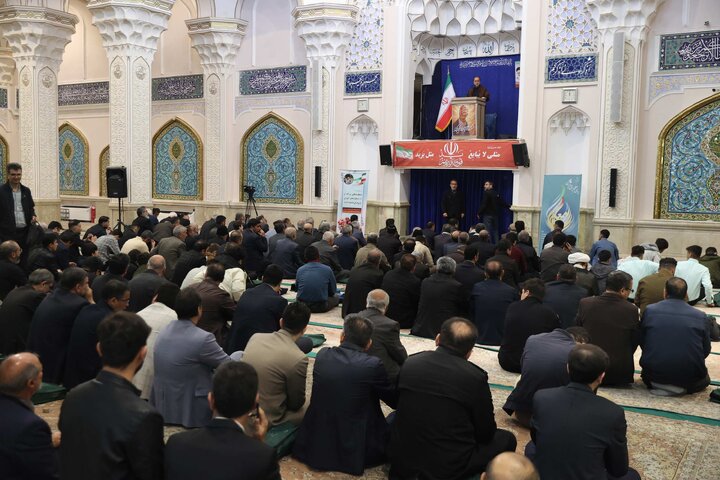 سخنرانی حاجی‌بابایی در نماز عبادی سیاسی جمعه مصلی اردبیل