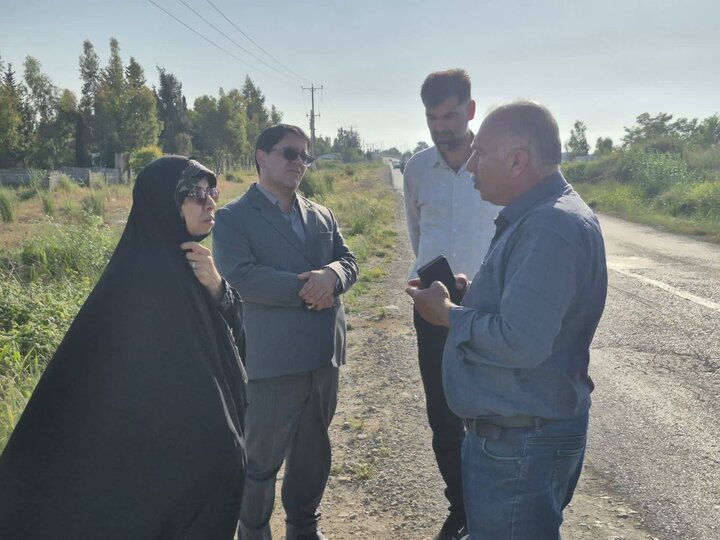 بازدید عالیه زمانی از نقطه حادثه‌خیز پل فجر/ پیگیری مطالبات کشاورزان در بازدید میدانی از شالیزارهای حسن‌آباد و تازه‌آباد سپاه