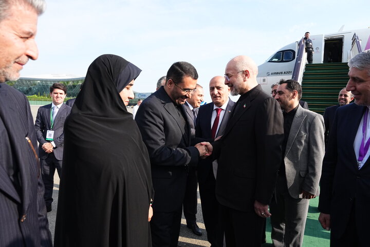 ورود دکتر قالیباف رئیس مجلس به باکو