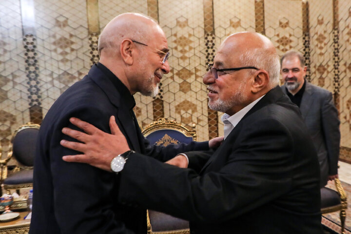 دیدار عضو ارشد جنبش امل و جمعی از نمایندگان مجلس لبنان با دکتر قالیباف