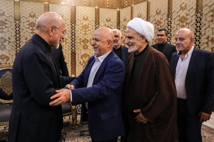 دیدار عضو ارشد جنبش امل و جمعی از نمایندگان مجلس لبنان با دکتر قالیباف