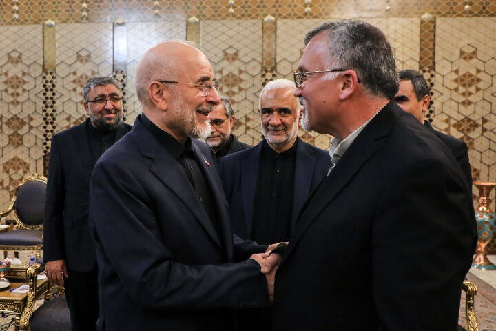 دیدار عضو ارشد جنبش امل و جمعی از نمایندگان مجلس لبنان با دکتر قالیباف
