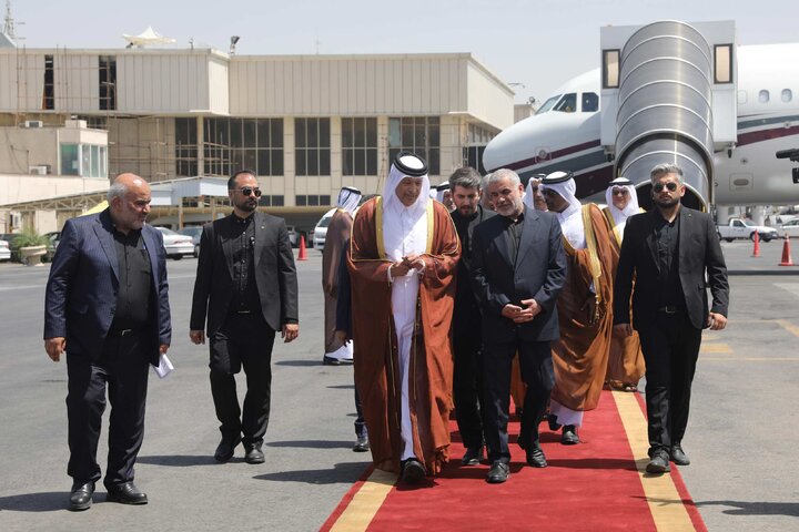 ورود رئیس مجلس قطر به تهران