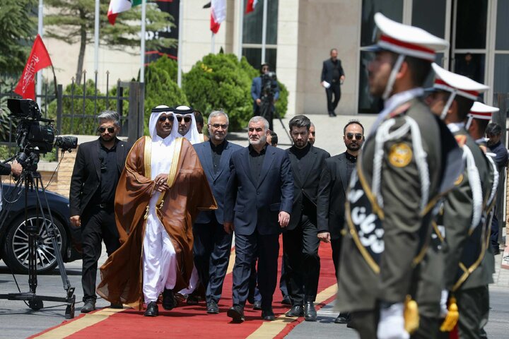 ورود رئیس مجلس قطر به تهران