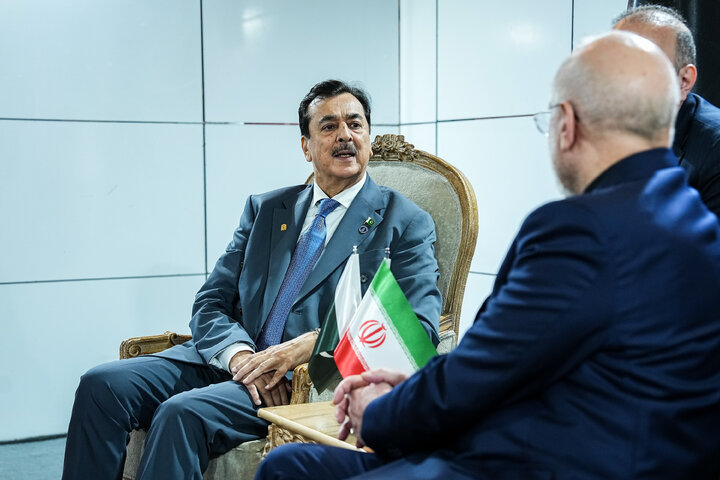دیدار رئیس مجلس سنای پاکستان با دکتر قالیباف
